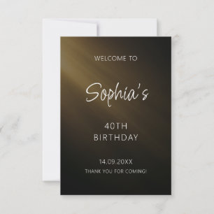 Carte De Remerciements Script manuscrit noir Anniversaire