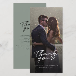 Carte De Remerciements Script Mariage photo mignon