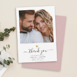 Carte De Remerciements Script moderne Calligraphie Gold Heart Mariage Pho<br><div class="desc">Ce coeur d'or moderne chic merci note dispose de calligraphie manuscrite avec vos noms dans la typographie serif élégante sous votre photo mariage préférée. C'est la version rose et blanche.</div>
