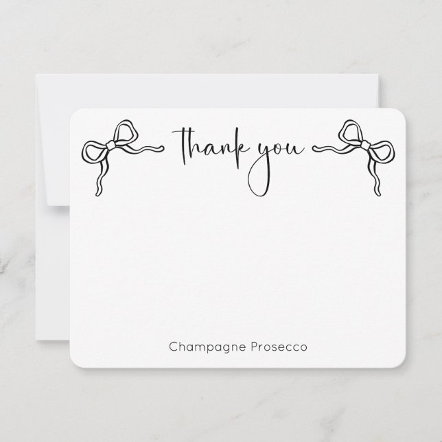 Carte De Remerciements Script Moderne Elle Noue Le Nœud Réception De Mari (Devant)