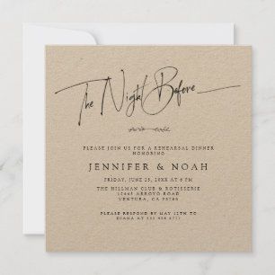 Carte De Remerciements Script Moderne La Nuit Avant Le Dîner De Répétitio