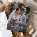 Carte De Remerciements Script moderne Mariage photo simple<br><div class="desc">Script moderne Simple Photo Mariage Carte de remerciements. Cliquez sur le bouton Modifier pour personnaliser cette conception en fonction de vos besoins.</div>