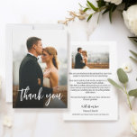 Carte De Remerciements Script moderne Personnalisé 2 Photos Mariages<br><div class="desc">Express votre gratitude dans le style avec le Simple Modern Custom Wedding 2 Photos Cartes de remerciements. Ces modèles personnalisés offrent un moyen élégant et polyvalent de transmettre votre appréciation à vos proches qui ont partagé votre journée spéciale. Les modèles affichent un design épuré et moderne, vous permettant de présenter...</div>