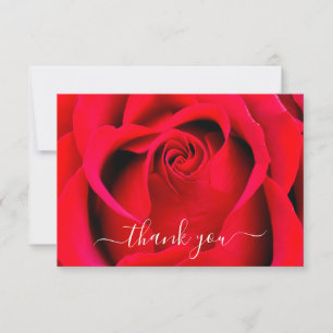 Carte De Remerciements Script moderne simple élégant Rose floral Mariage