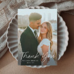 Carte De Remerciements Script moderne Simple Petite Photo Mariage<br><div class="desc">Script moderne Simple Petite Photo Mariage Carte de remerciements. Cliquez sur le bouton Modifier pour personnaliser cette conception en fonction de vos besoins.</div>