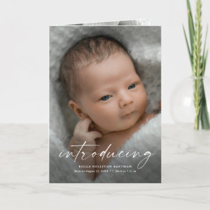 Carte De Remerciements Script Présentant la Photo de Bébé