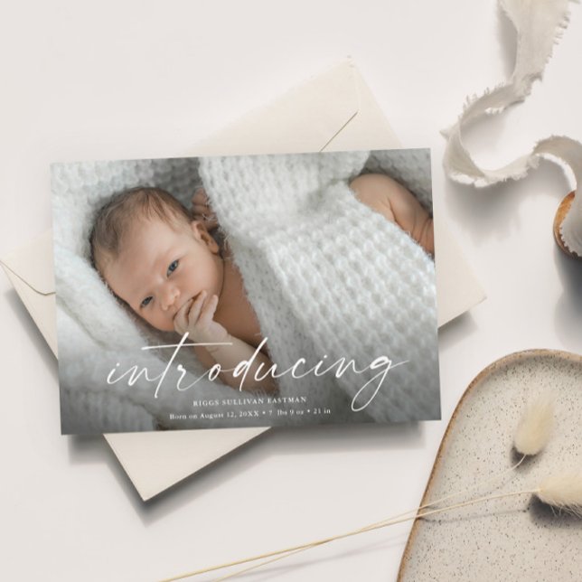 Carte De Remerciements Script Présentant la Photo de Bébé (Créateur téléchargé)