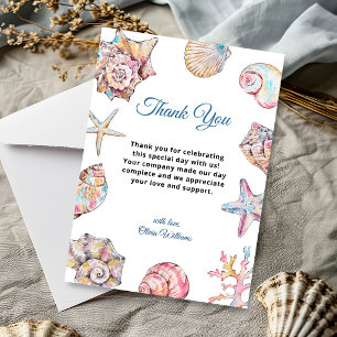 Carte De Remerciements Sea You Soon Fête de Naissance Coquillage