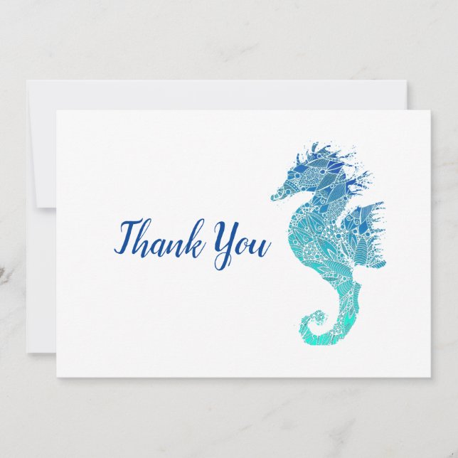 Carte De Remerciements Seahorse (Devant)