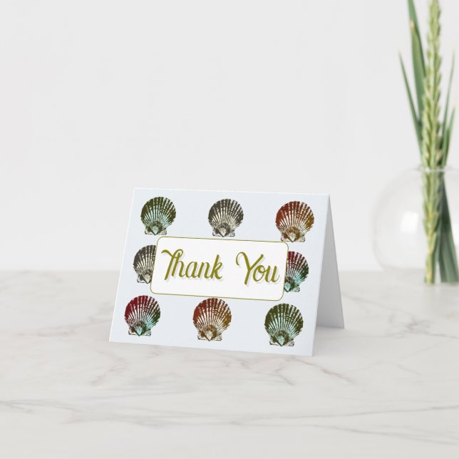 Carte De Remerciements Seashell Pattern Thank You Card (Devant)