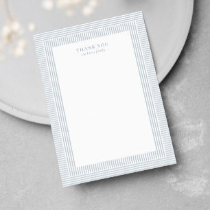Carte De Remerciements Seersucker bleu blanc rayé simple baby shower