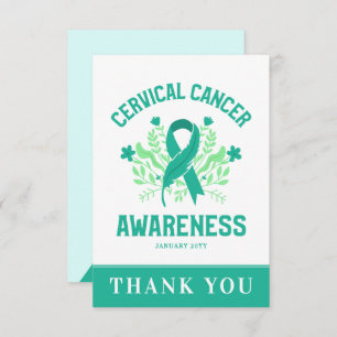 Carte De Remerciements Sensibilisation au cancer du col de l'utérus Ruban