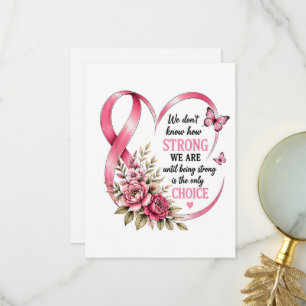 Carte De Remerciements Sensibilisation au cancer du sein Strong Choice