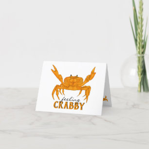 Carte De Remerciements Sentiment de crabe, crabe orange