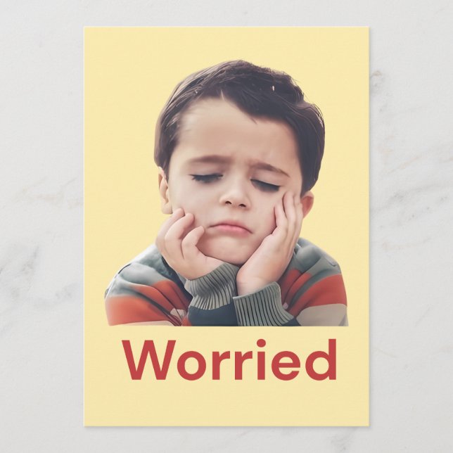 Carte De Remerciements Sentiments d'enfant inquiet (Devant)