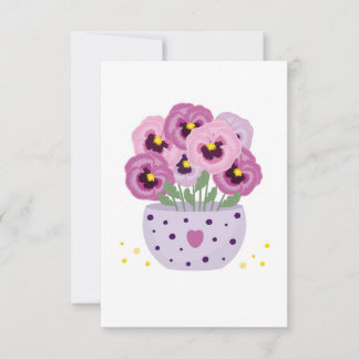 Carte De Remerciements Sept panneaux roses dans un vase