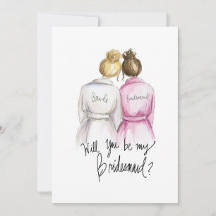 Carte De Remerciements Serez-vous mon BM ? Bl Bun Bride Br Bun Maid
