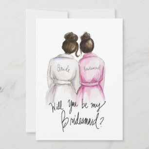 Carte De Remerciements Serez-vous mon BM ? Dk Br Bun Bride Dk Br Bun Maid