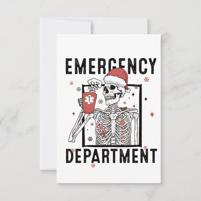 Carte De Remerciements Service d'urgence Skeleton Nuring Coffee Lover (Devant)