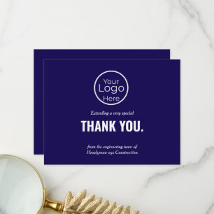 Carte De Remerciements Services de bricolage professionnels Bold Navy Blu