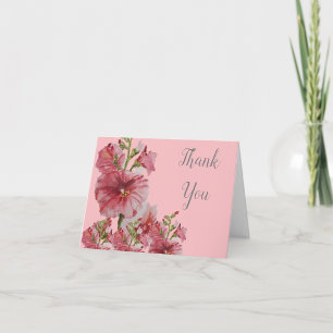 Carte De Remerciements Serviettes mariages à fleurs rose pâle