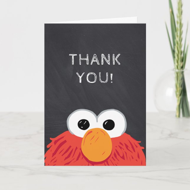 Carte De Remerciements Sesame Street Elmo Tableau Anniversaire  (Devant)