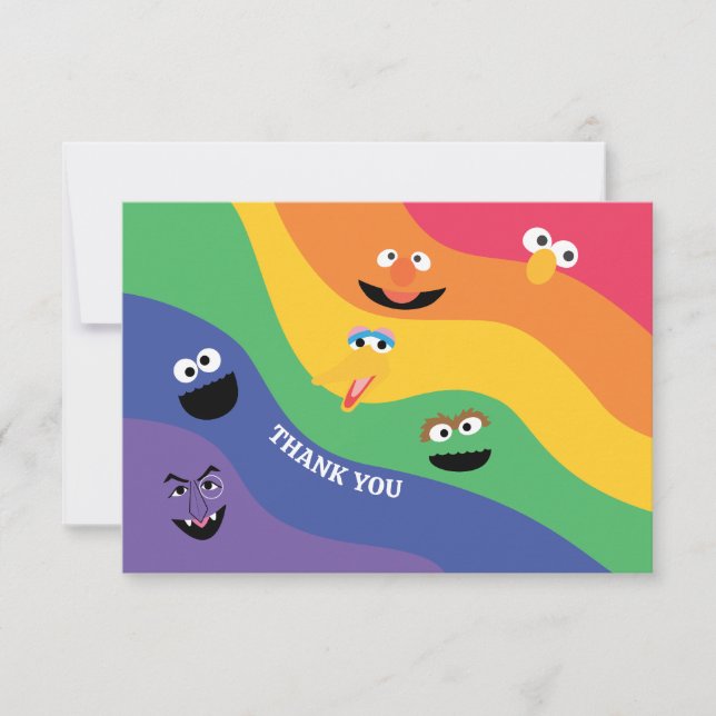 Carte De Remerciements Sesame Street Pals Rainbow (Devant)