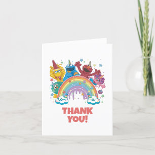Carte De Remerciements Sesame Street Rainbow Unicorn anniversaire