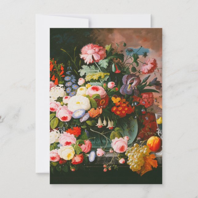 Carte De Remerciements Severin Roesen - la vie toujours des fleurs et du (Devant)