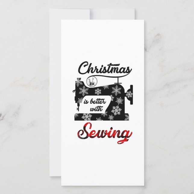 Carte De Remerciements Sewing | Christmas Is Better With Sewing (Devant)
