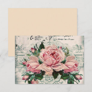 Carte De Remerciements shabby chic, découpage, victorien, français chic, 