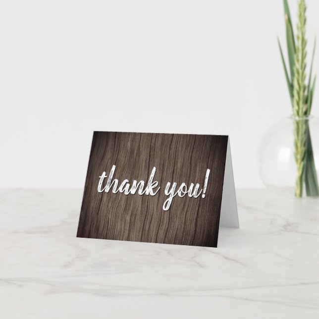 Carte De Remerciements Shabby Chic et Rustique "merci !" (Devant)