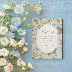 Carte De Remerciements Shabby Chic floraux mariage