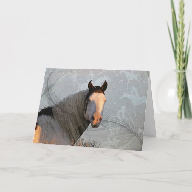 Carte De Remerciements Shaman Petroglyphs & Feather WildCards (Devant)