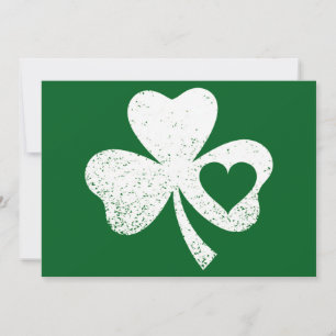 Carte De Remerciements Shamrock de coeur de Green Jour de la Saint Patric