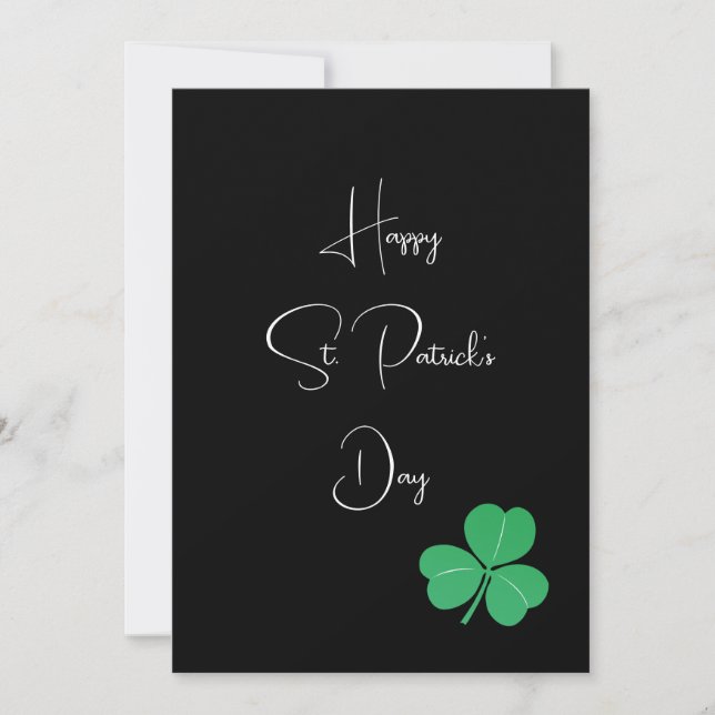 Carte De Remerciements Shamrock de la journée Saint-Patricks simple et él (Devant)
