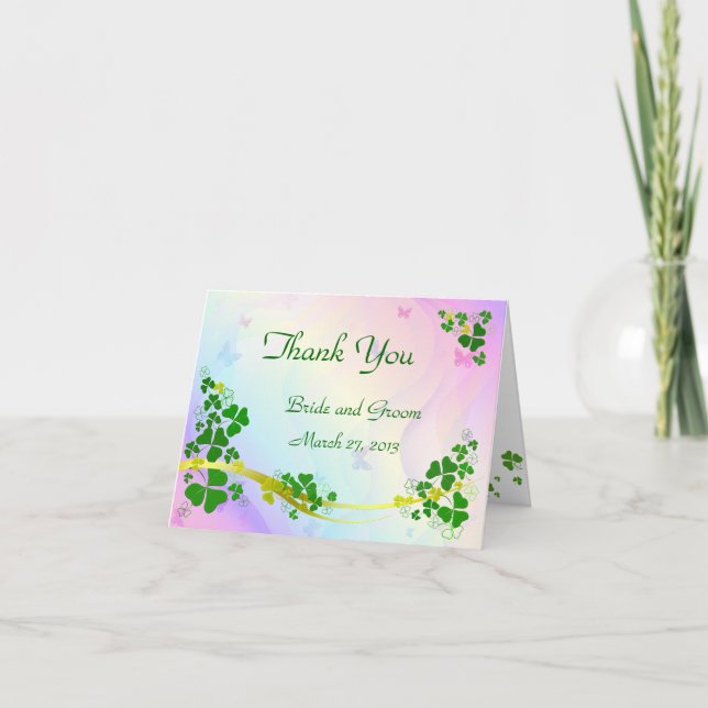 Carte De Remerciements Shamrock heureux (Devant)