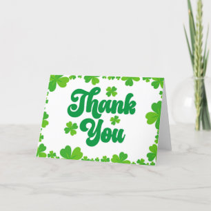Carte De Remerciements Shamrock vert St Patrick's Day Four Leaf Clover