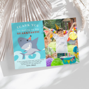 Carte De Remerciements Sharktastic Shark Birthday Party Photo