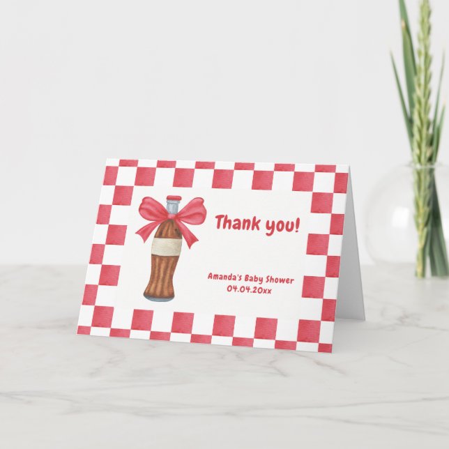 Carte De Remerciements She is Ready to Pop Soda Bottle Baby Shower (Devant)