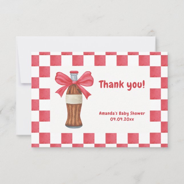 Carte De Remerciements She is Ready to Pop Soda Bottle Baby Shower (Devant)