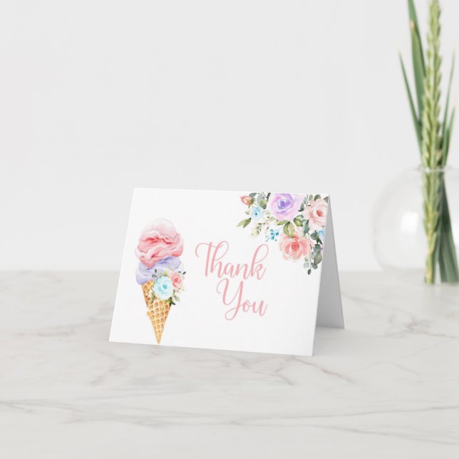 Carte De Remerciements She's Been Scooped Up Ice Cream Thank You Card (Devant)