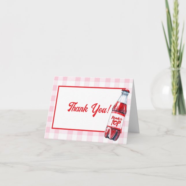 Carte De Remerciements She's Ready to Pop Baby Shower Soda Thank You Card (Devant)