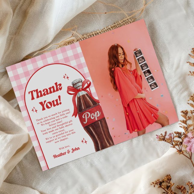 Carte De Remerciements She's Ready to Pop Soda Baby Shower Photo (Créateur téléchargé)