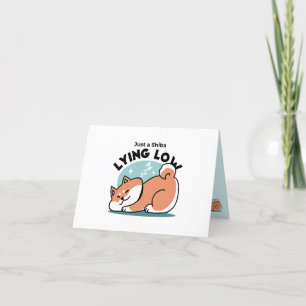 Carte De Remerciements Shiba Inu Art : Juste un Shiba Lying Low
