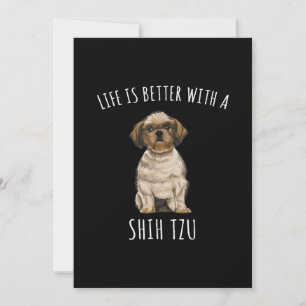 Carte De Remerciements Shih Tzu  La Vie Est Meilleure Avec Un Amour Chien