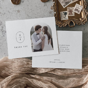 Carte De Remerciements SHYLAH Flat Unique Simple Minimaliste Mariage Phot