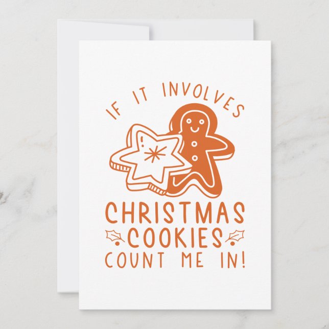 Carte De Remerciements Si Cela Implique Des Cookies De Noël Me Comptent D (Devant)