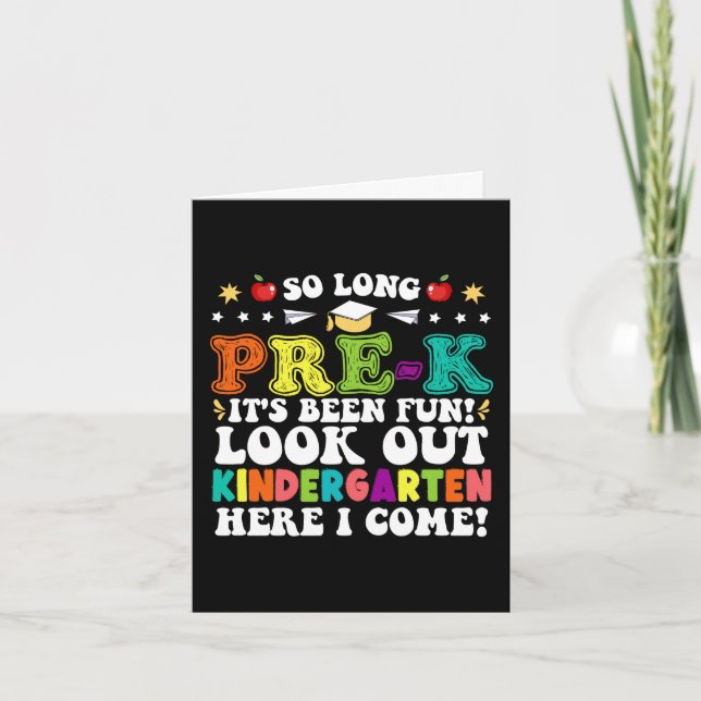 Carte De Remerciements Si Longtemps Pré-K C'Était Amusant Regardez La Mat (Devant)