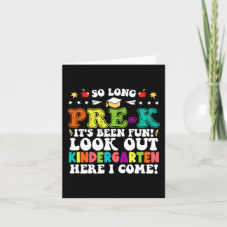 Carte De Remerciements Si Longtemps Pré-K C'Était Amusant Regardez La Mat